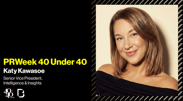 PR Week 40 Under 40 Awards Katy Kawasoe Website graphic